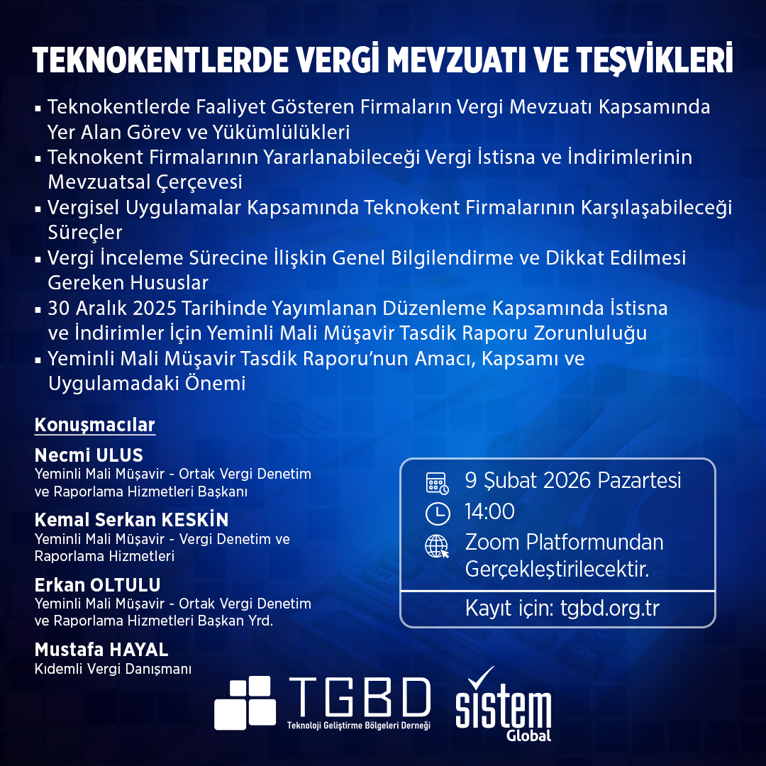 Teknokentlerde Vergi Mevzuatı ve Teşvikleri Eğitimi